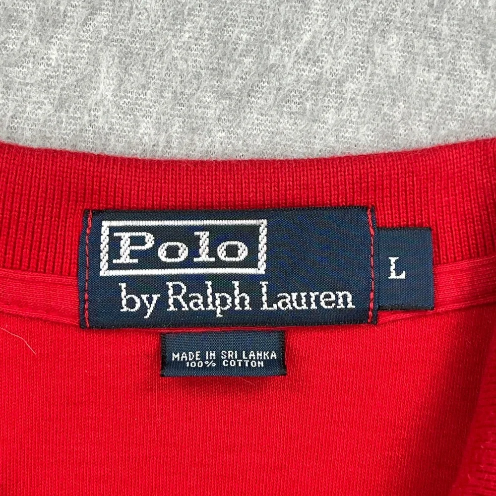 Polo Ralph Lauren Shirt Mens Large Red Short Sleeve Button Embroidered Pony Logo